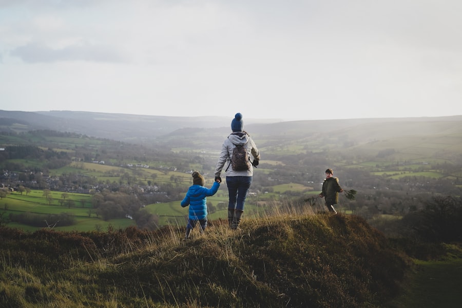 Family hiking